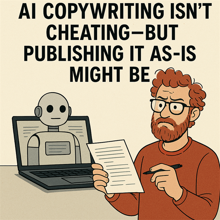 AI copywriting isn’t cheating but publishing as-is might be AI copywriting isn’t cheating but publishing as-is might be