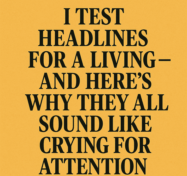 I test headlines for a living — Here’s why they all sound like they’re crying for attention I test headlines for a living