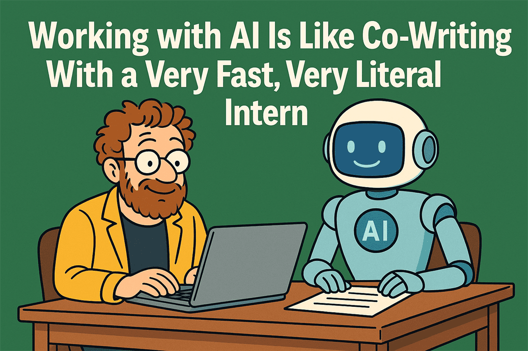 Working with AI is like co-writing with a very fast, very literal intern