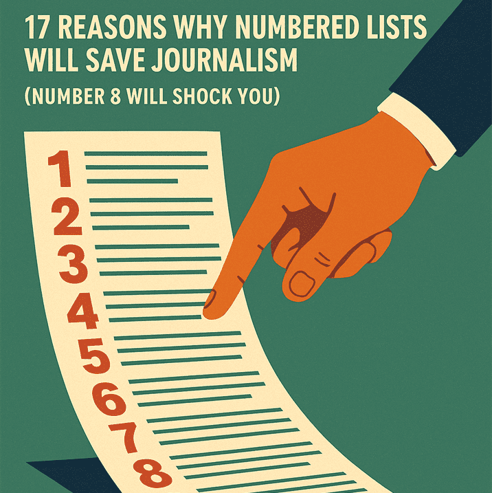17 Reasons Why Numbered Lists Will Save Journalism (Number 8 Will Shock You) Listicles: 17 Reasons numbered lists will save journalism