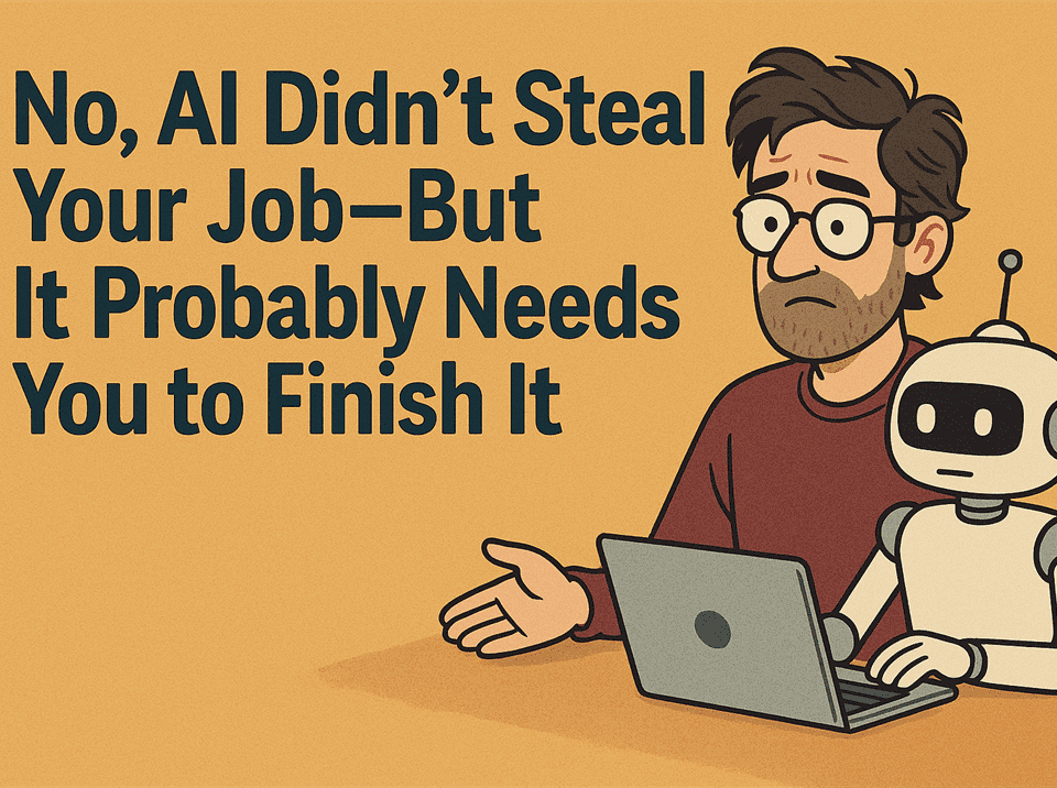 No, AI didn't steal your job but it probably needs you to finish it