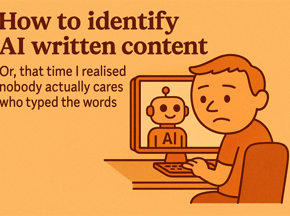 How to identify AI written content: Or, that time I realised nobody actually cares who typed the words how to identify ai written content