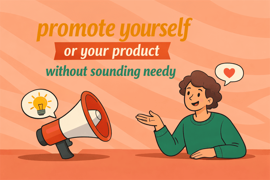 how to promote yourself or your product without sounding needy