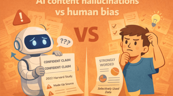 ai content hallucinations vs human bias
