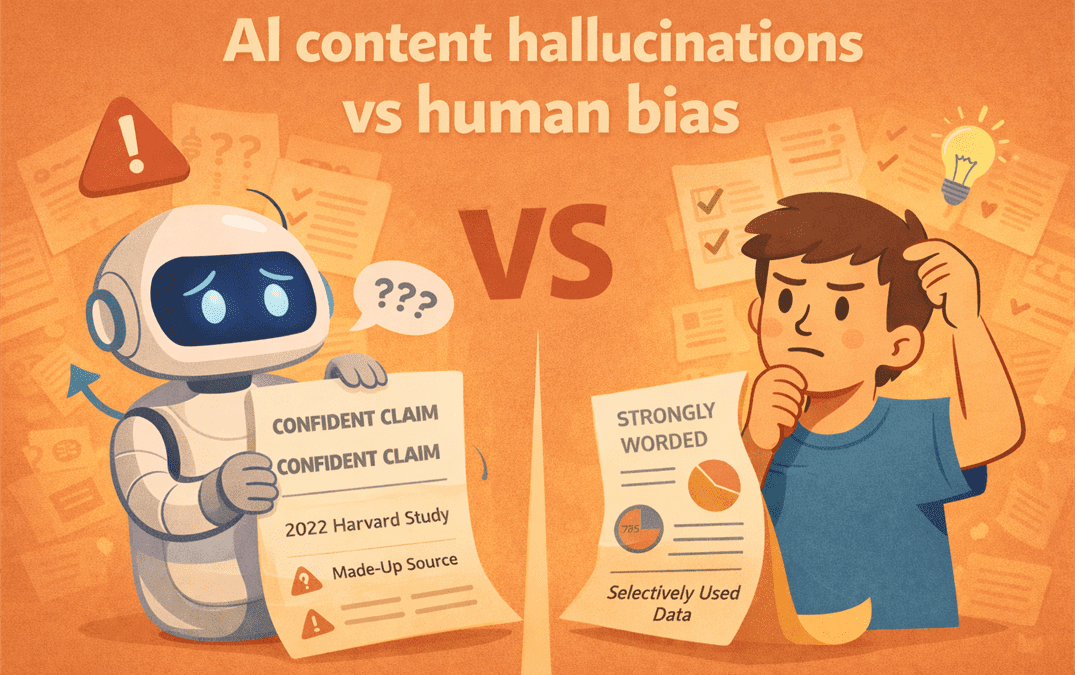 ai content hallucinations vs human bias