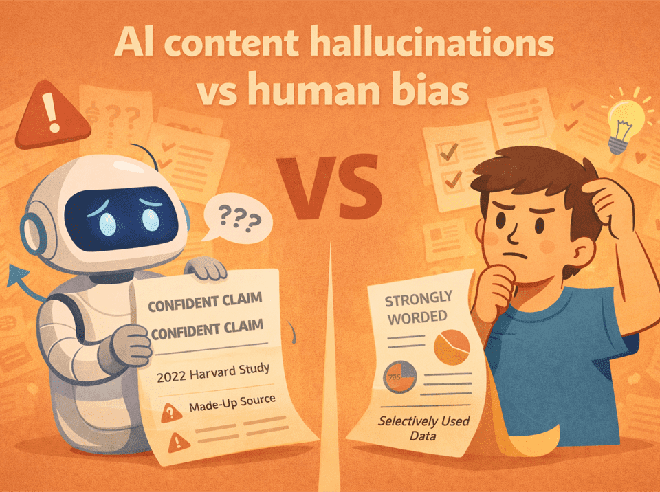ai content hallucinations vs human bias
