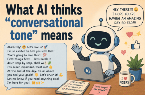 what ai thinks conversational tone means