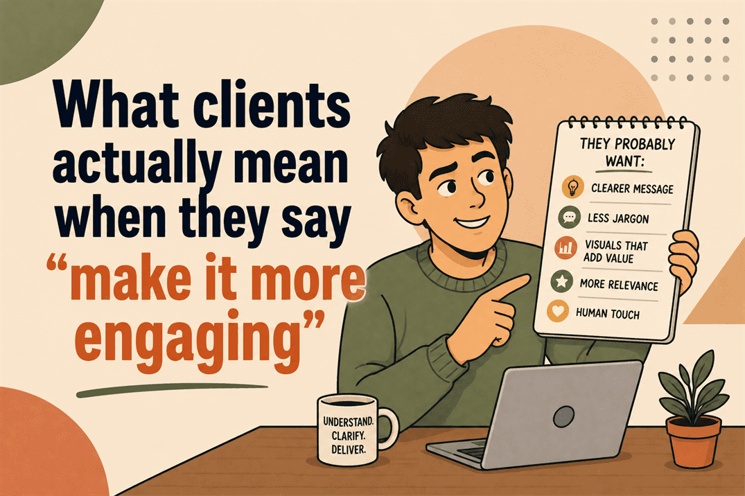 what clients actually mean when they say make it more engaging