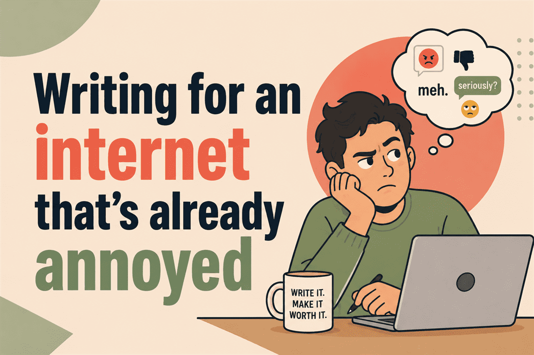 writing for an internet that's already annoyed before you've finished the sentence