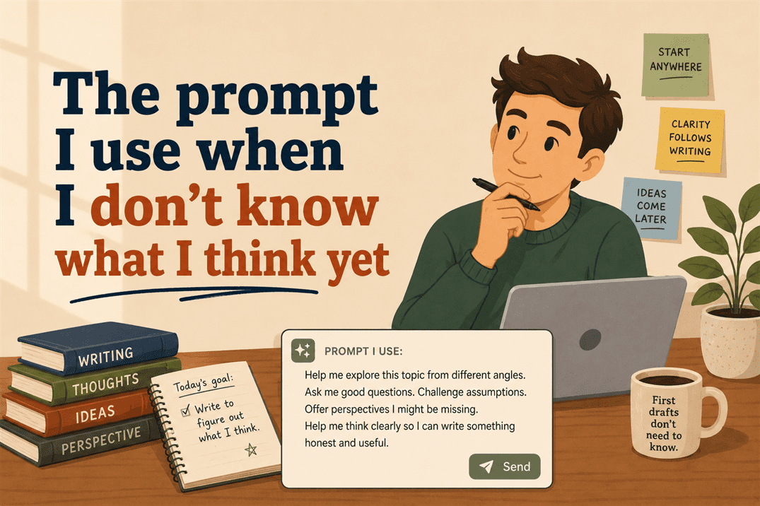 the prompt i use when i don't know what i think yet the prompt i use when i don't know what i think yet