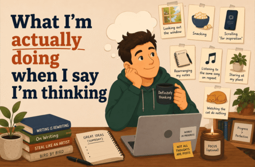 what i'm actually doing when i say i'm thinking