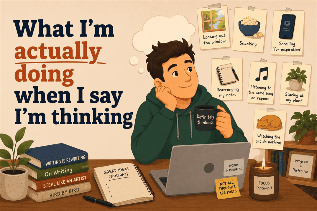 what i'm actually doing when i say i'm thinking